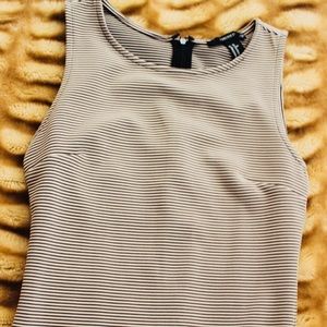 Beige and black dress